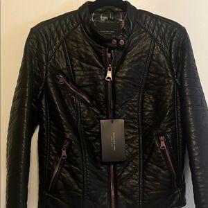 Marc New York, by Andrew Marc. NWT Designer Faux leather black jacket